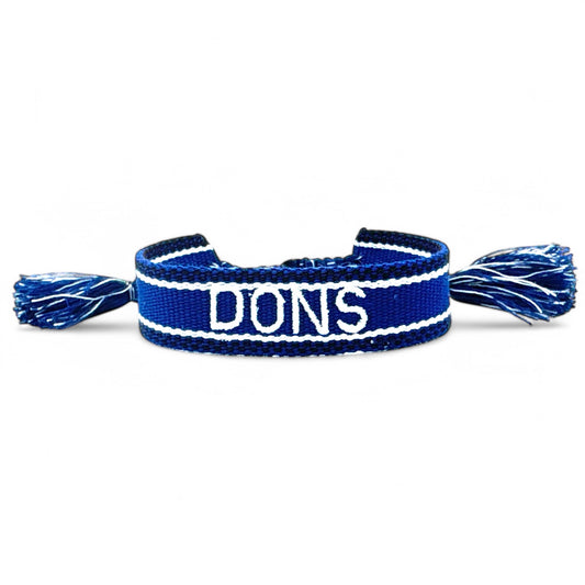 Acalanes Dons Black Stripe Woven Bracelet with Tassels