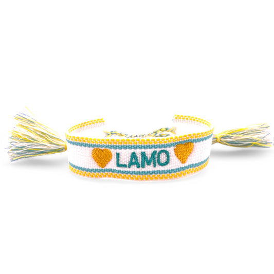 Lamorinda Water Polo aqua Woven Bracelet with Tassels
