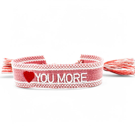 Love You More Woven Bracelet with Tassels