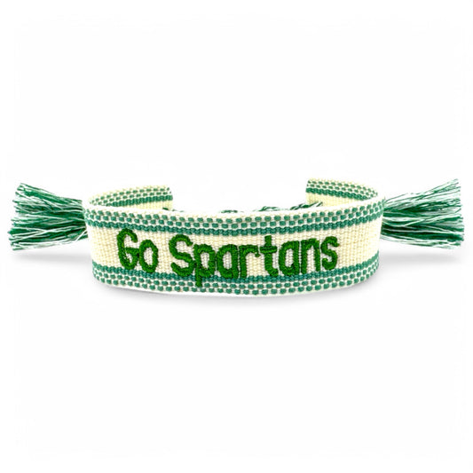 Go Spartans De La Salle Woven Bracelet with Tassels