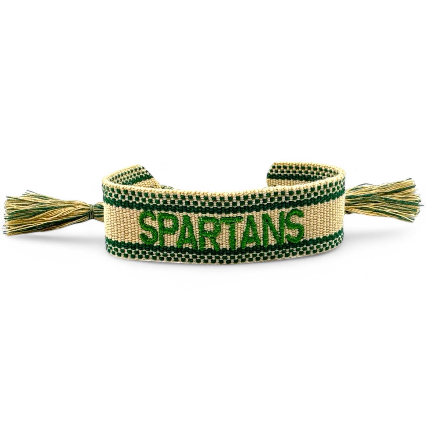 Spartans De La Salle Woven Bracelet with Tassels