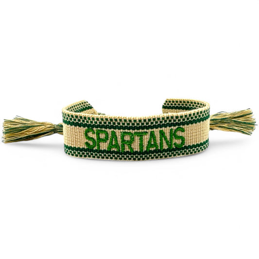 Spartans De La Salle Woven Bracelet with Tassels