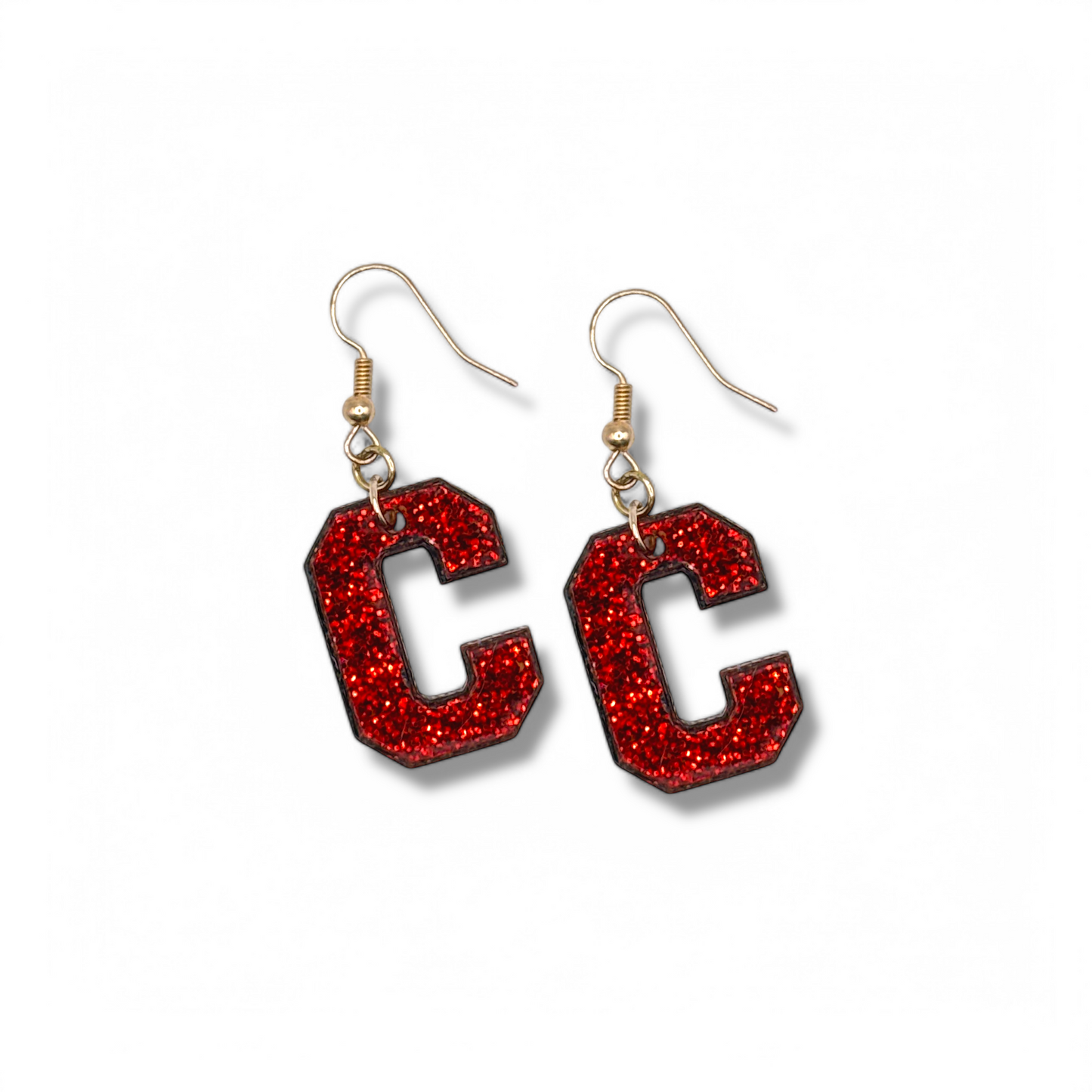 Carondelet Cougars Red "C" Drop Earrings