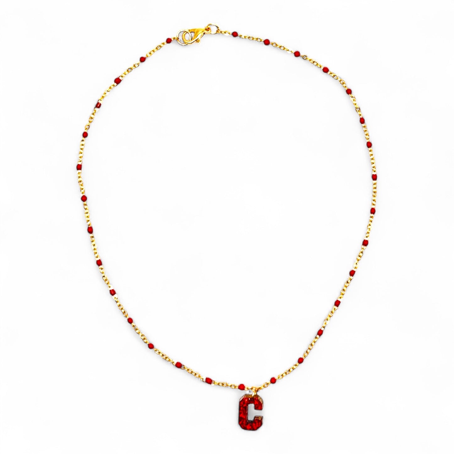 Red "C" mini charm Necklace