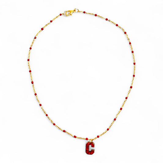 Red "C" mini charm Necklace